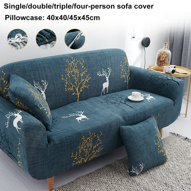 Granbest Thick Armchair Slipcovers for Living Room Stylish Pattern Chair Covers Stretch Jacquard Sofa Slipcover for Dog Pet Anti-Slip Furniture Protector Washable Small, Navy Blue 